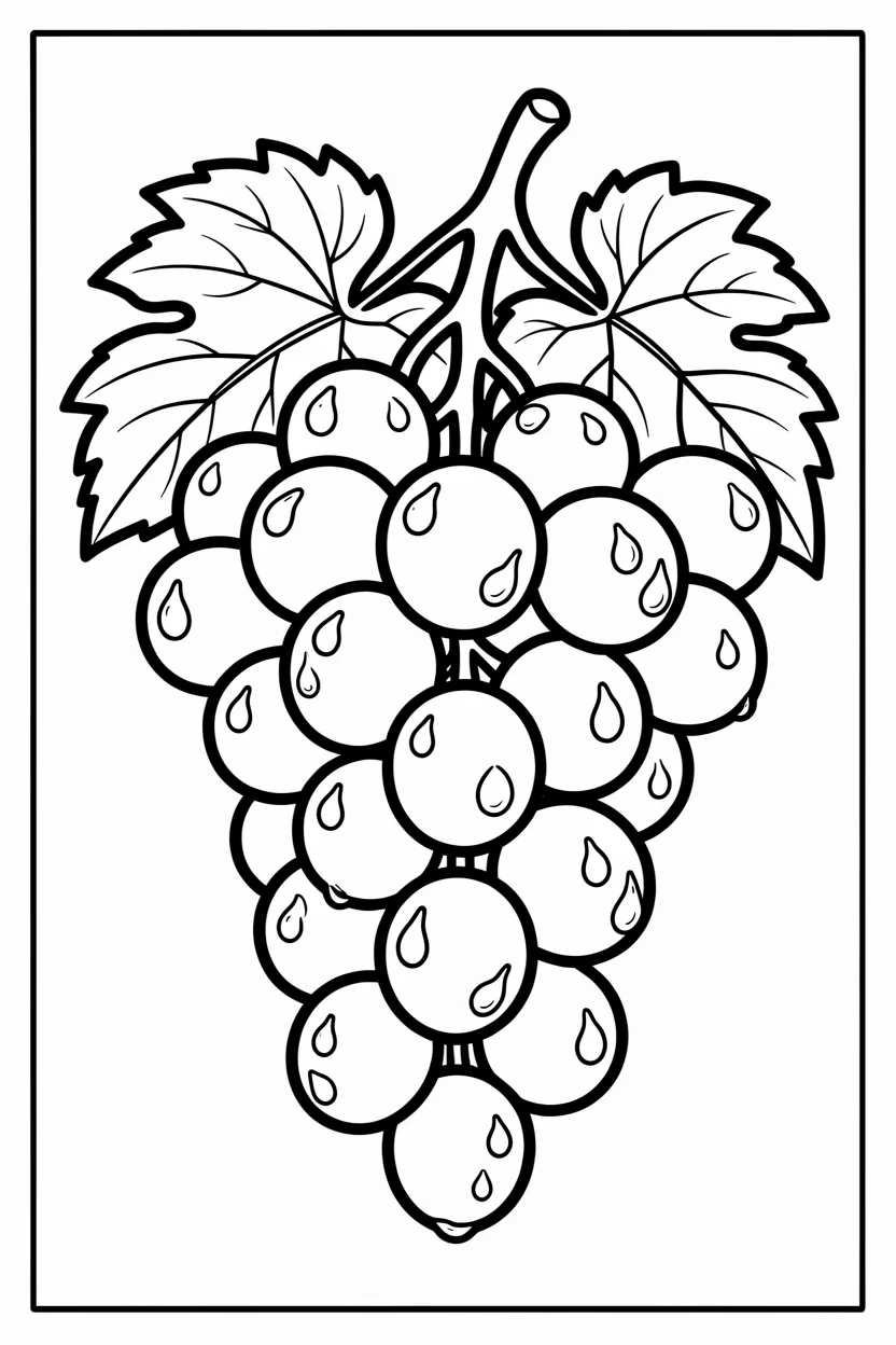 Desenhos de Uva para Imprimir e Colorir