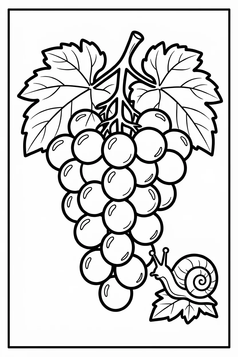 Desenhos de Uva para Imprimir e Colorir