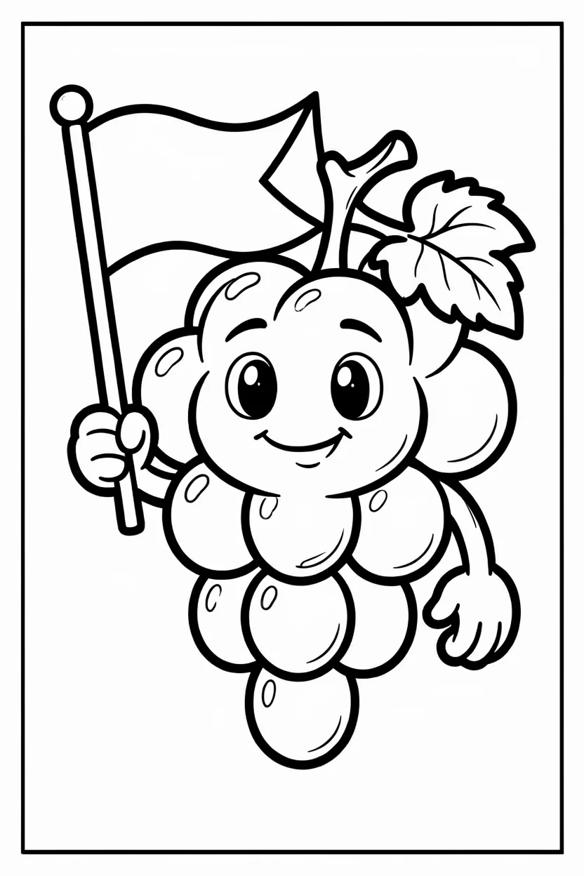 Desenhos de Uva para Imprimir e Colorir