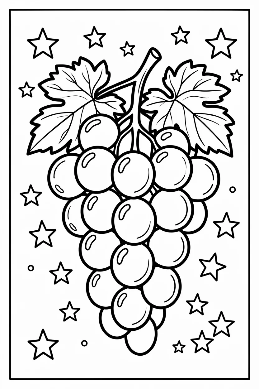 Desenhos de Uva para Imprimir e Colorir