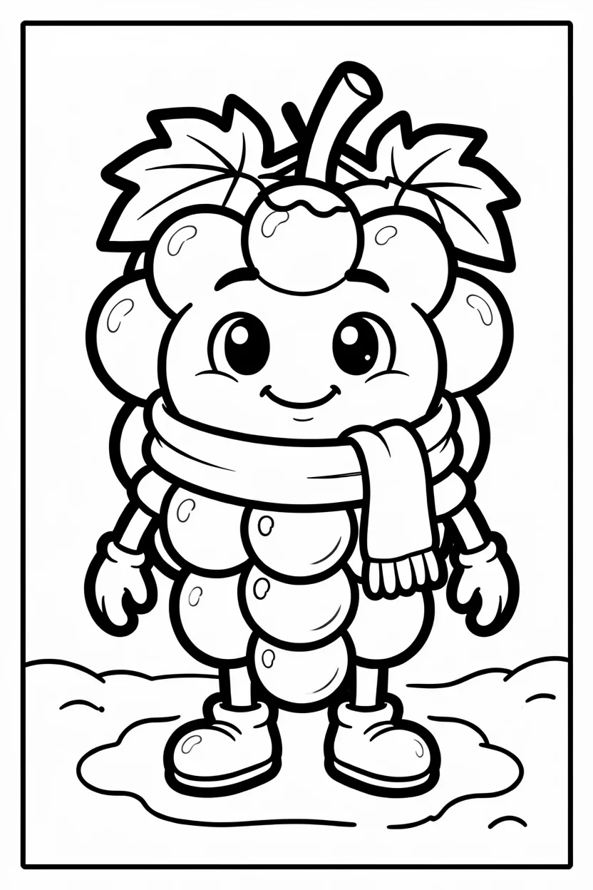 Desenhos de Uva para Imprimir e Colorir