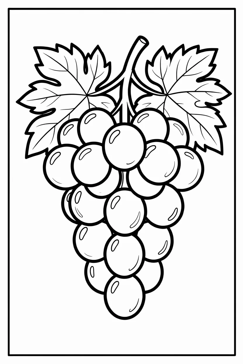 Desenhos de Uva para Imprimir e Colorir