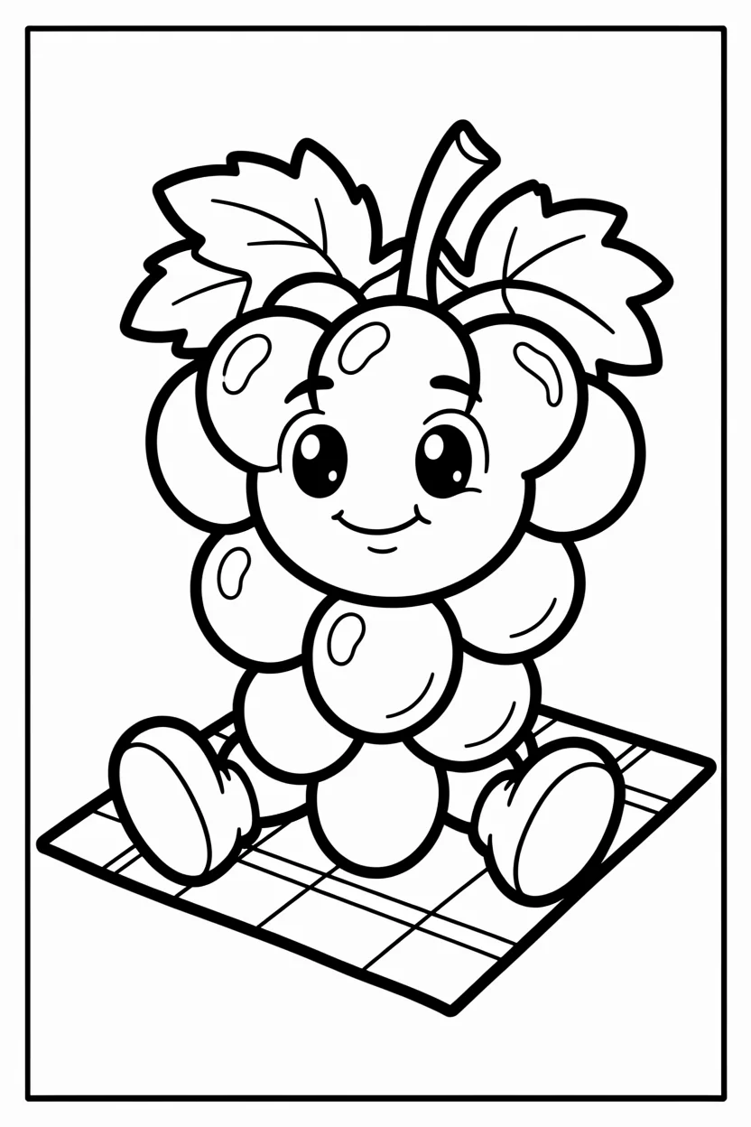Desenhos de Uva para Imprimir e Colorir