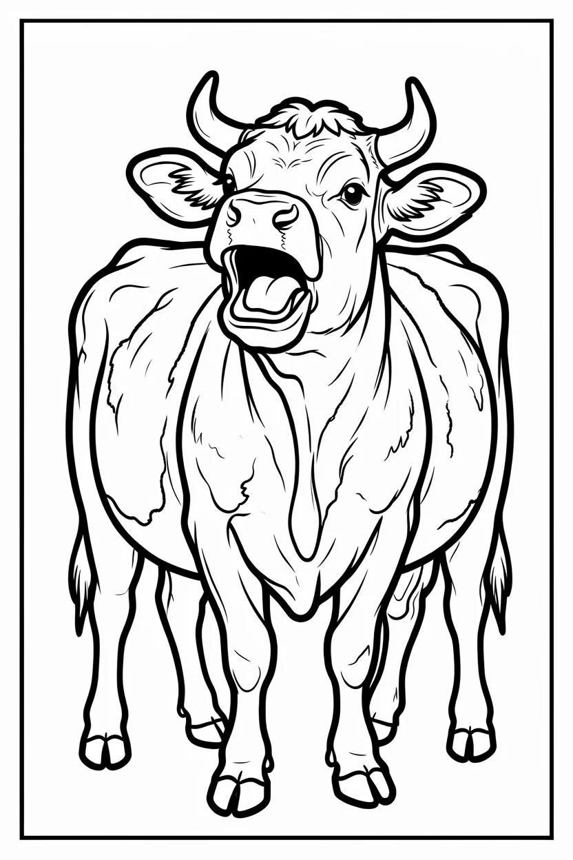 Desenhos de Vaca para Imprimir e Colorir