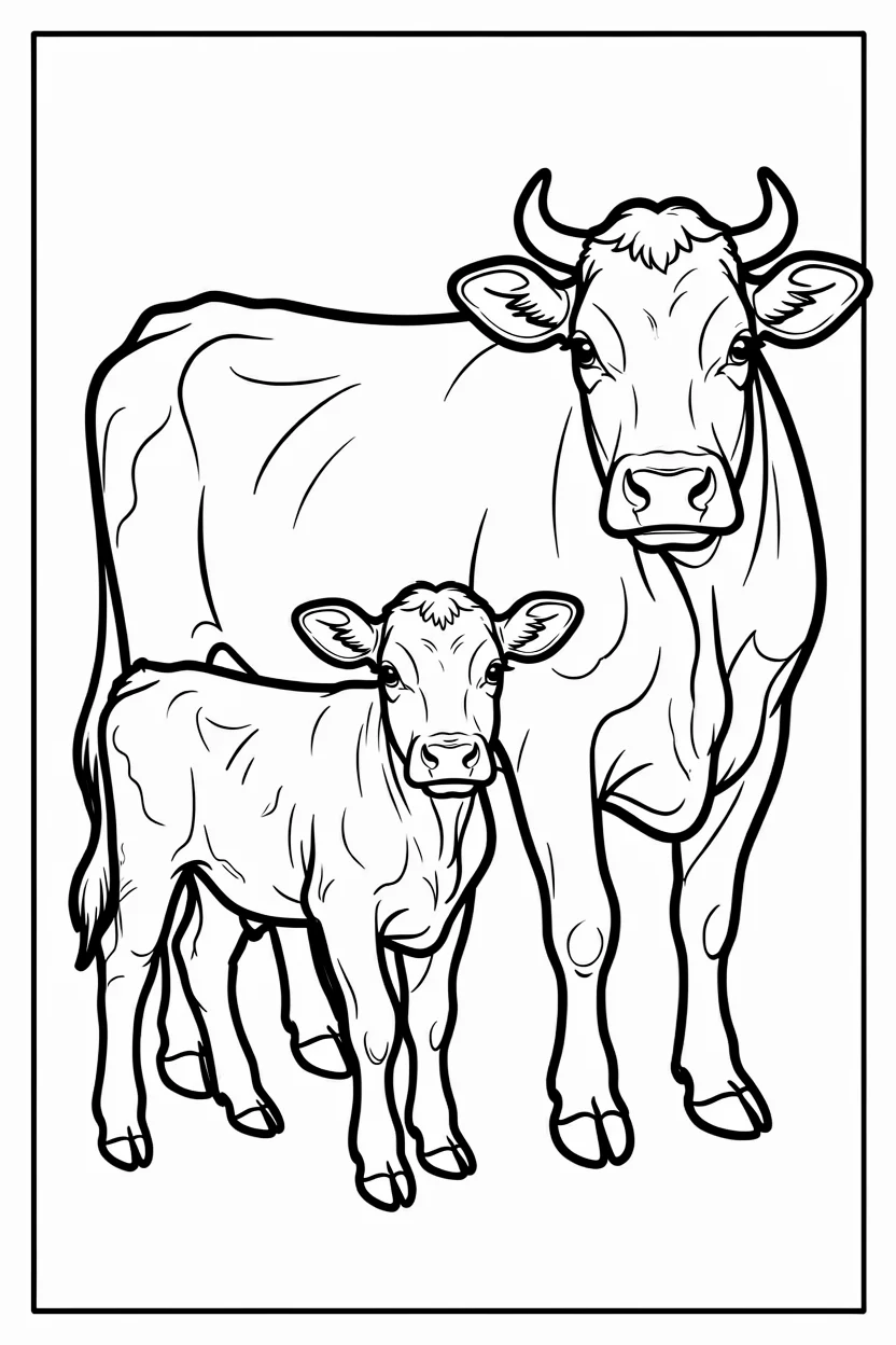 Desenhos de Vaca para Imprimir e Colorir