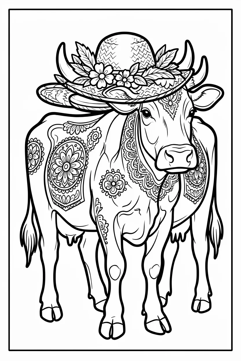 Desenhos de Vaca para Imprimir e Colorir