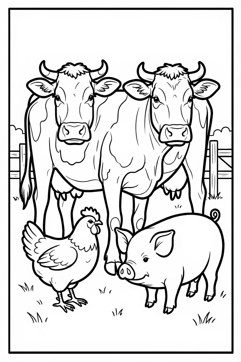 Desenhos de Vaca para Imprimir e Colorir