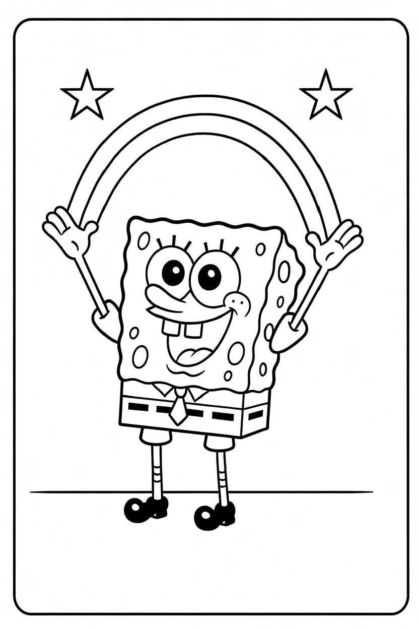 Desenho do Bob Esponja com Arco-u00cdris Para Imprimir e Colorir