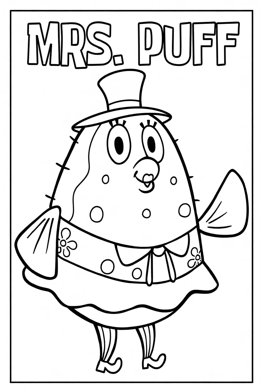 Desenho da Senhora Puff Para Imprimir e Colorir