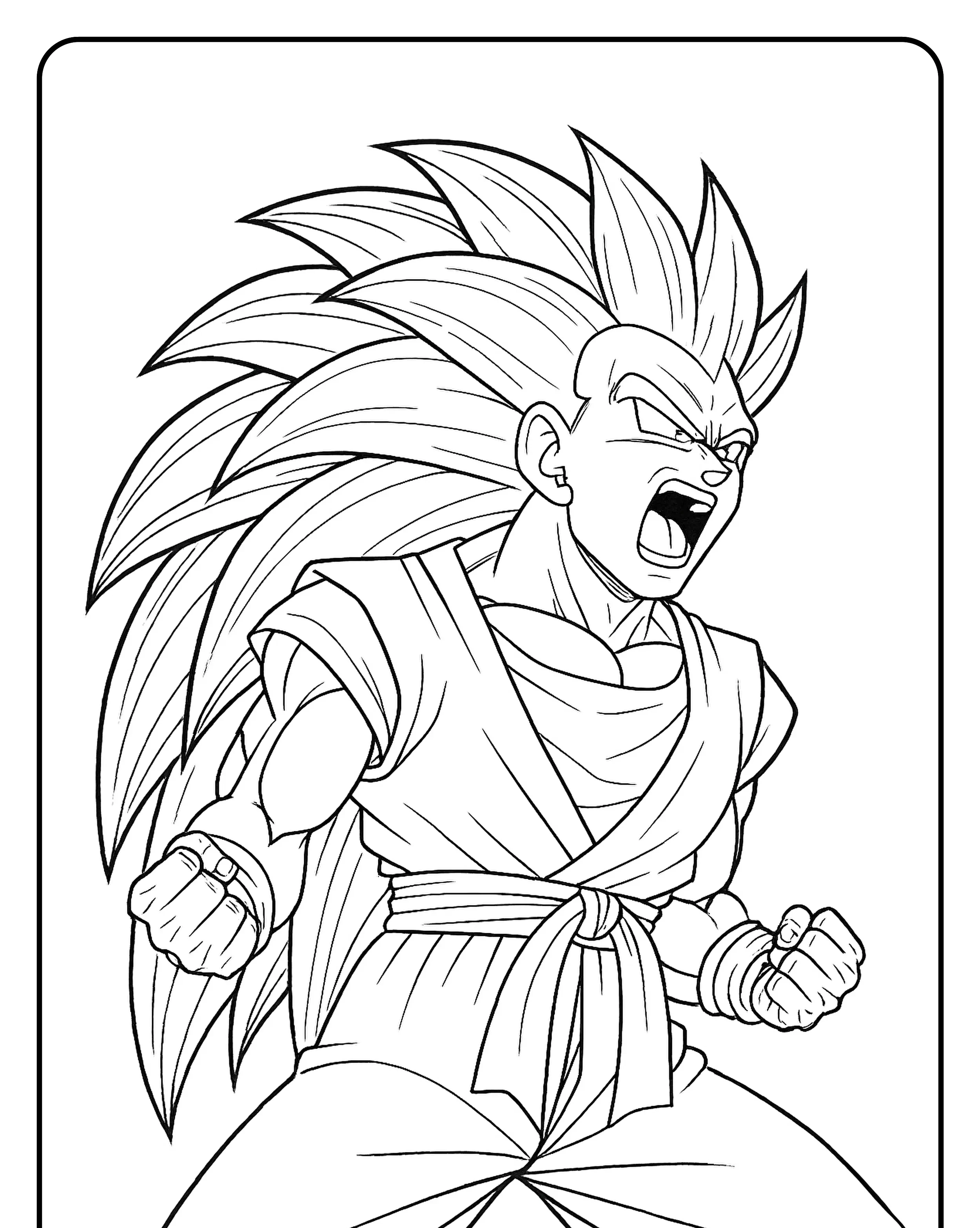 Desenho do Goku Super Saiyajin Para Imprimir e Colorir