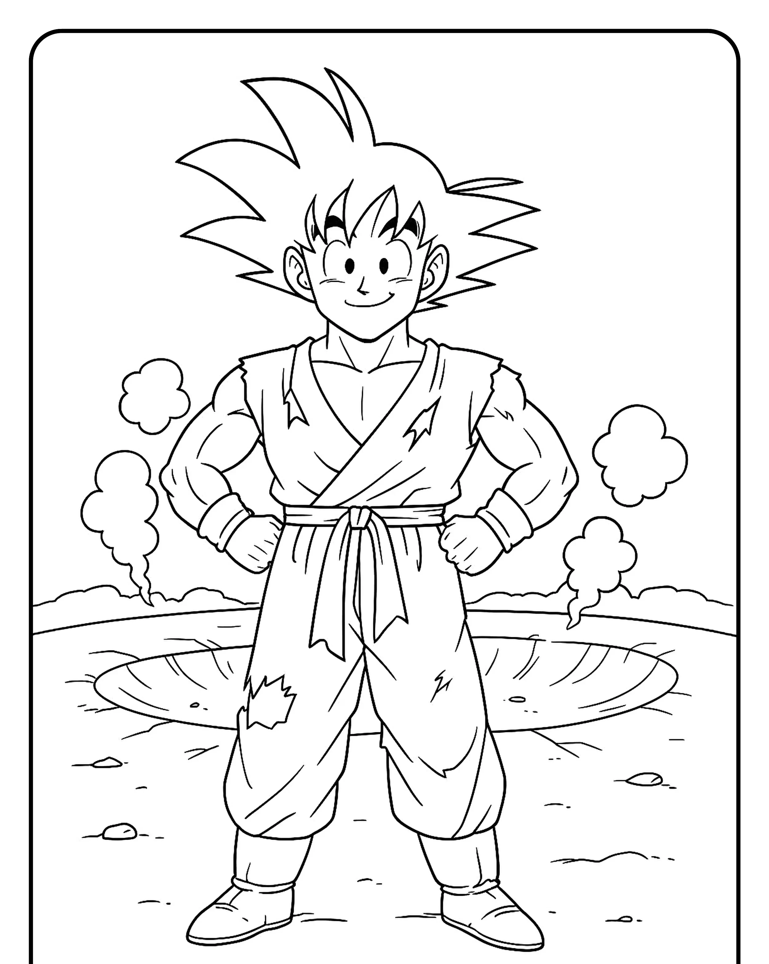 Desenho do Goku Para Imprimir e Colorir