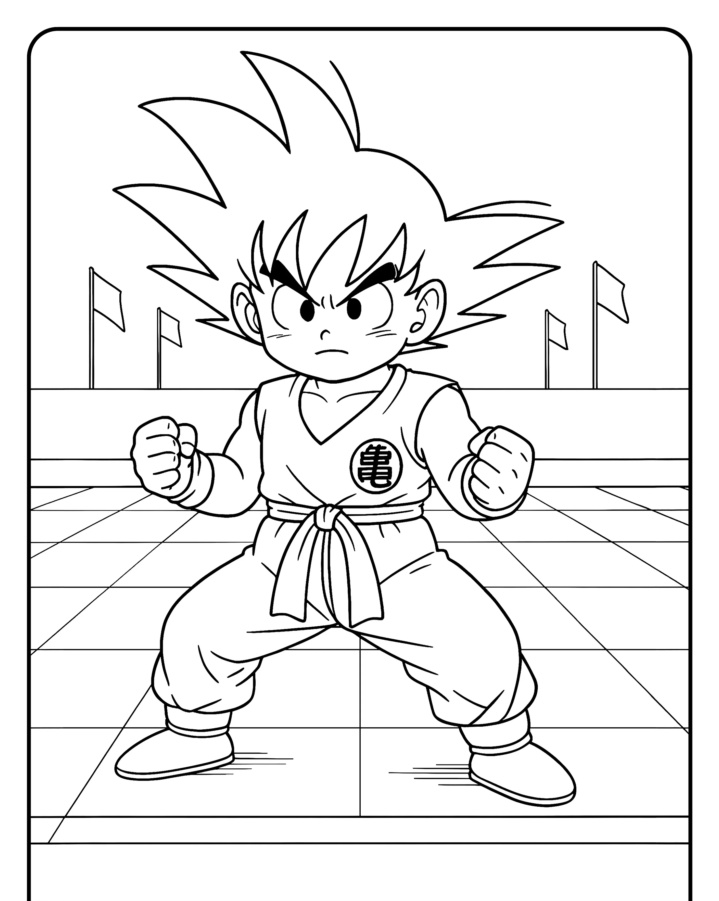 Desenho do Goku Para Imprimir e Colorir