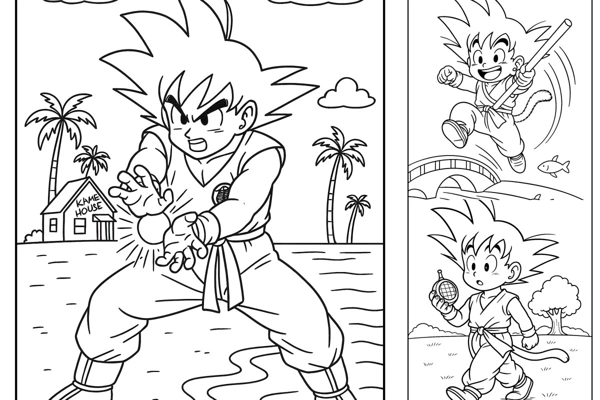 Desenhos do Goku Para Imprimir e Colorir