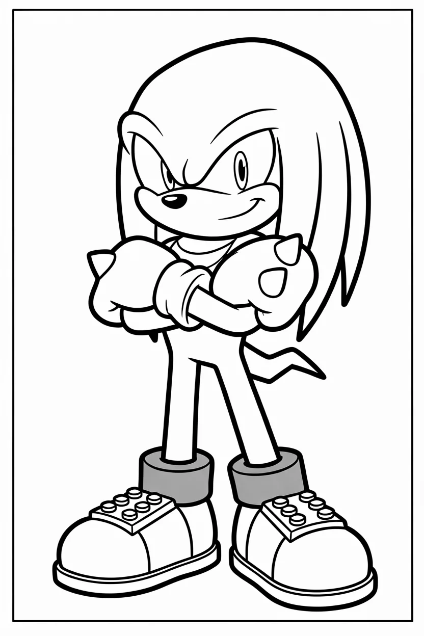 Desenhos do Knuckles para Imprimir e Colorir