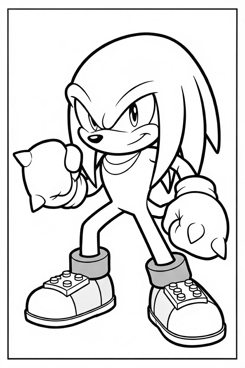 Desenhos do Knuckles para Imprimir e Colorir