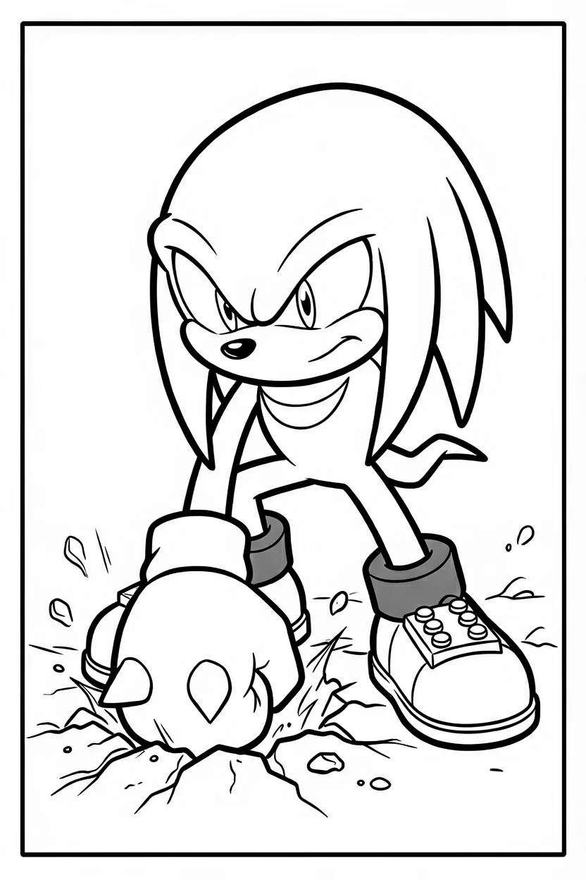 Desenhos do Knuckles para Imprimir e Colorir