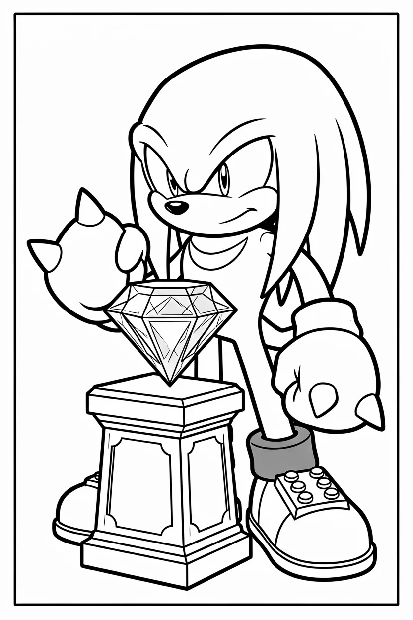 Desenhos do Knuckles para Imprimir e Colorir