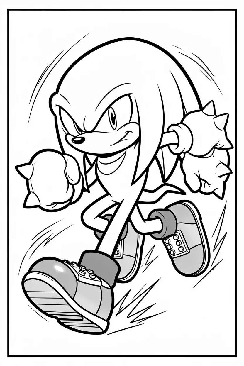 Desenhos do Knuckles para Imprimir e Colorir