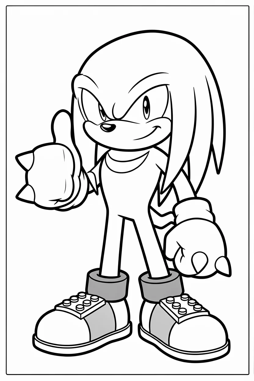 Desenhos do Knuckles para Imprimir e Colorir