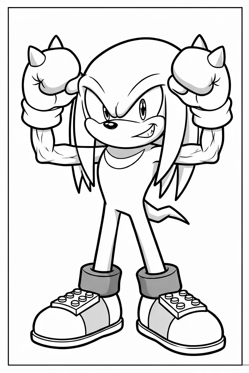 Desenhos do Knuckles para Imprimir e Colorir