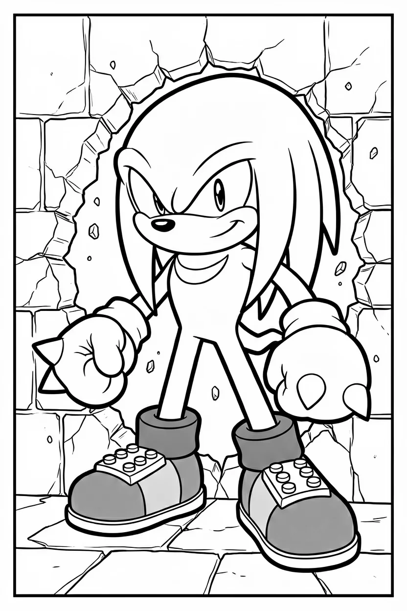 Desenhos do Knuckles para Imprimir e Colorir