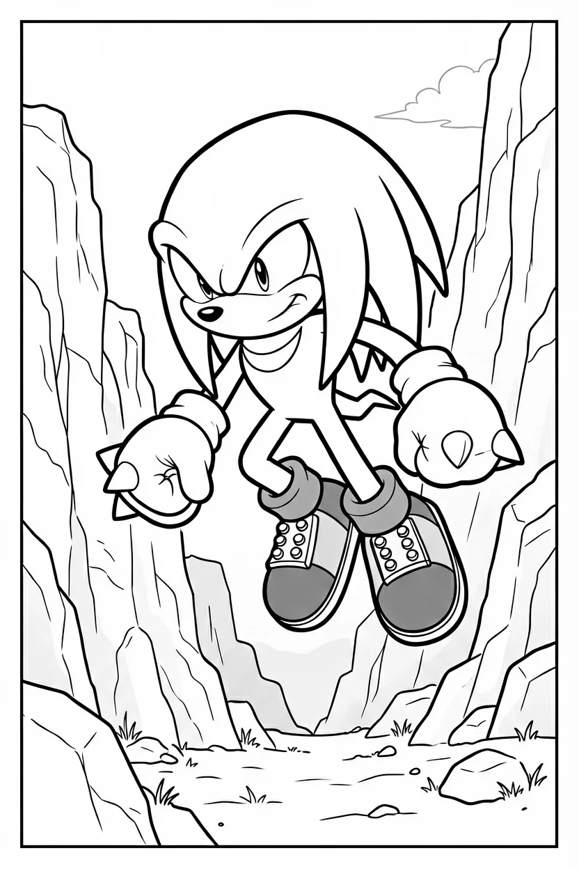 Desenhos do Knuckles para Imprimir e Colorir