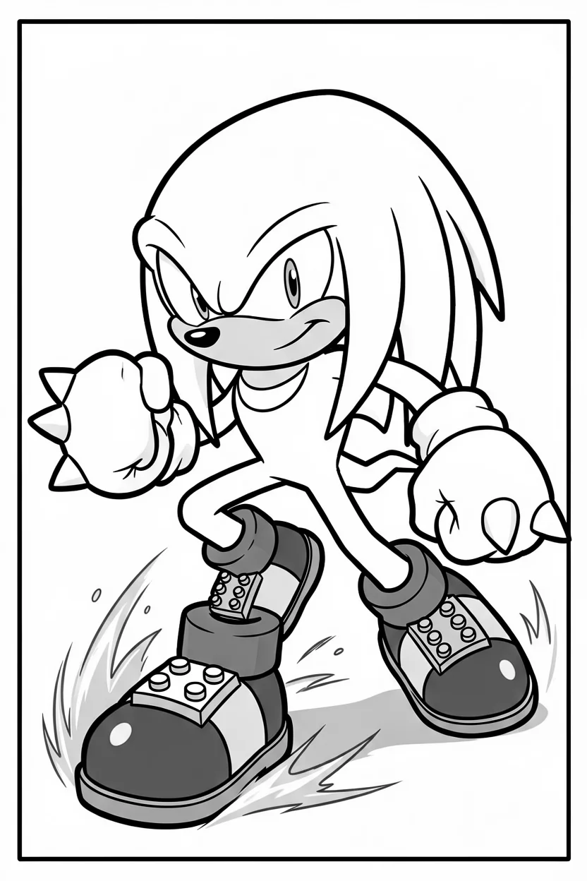 Desenhos do Knuckles para Imprimir e Colorir