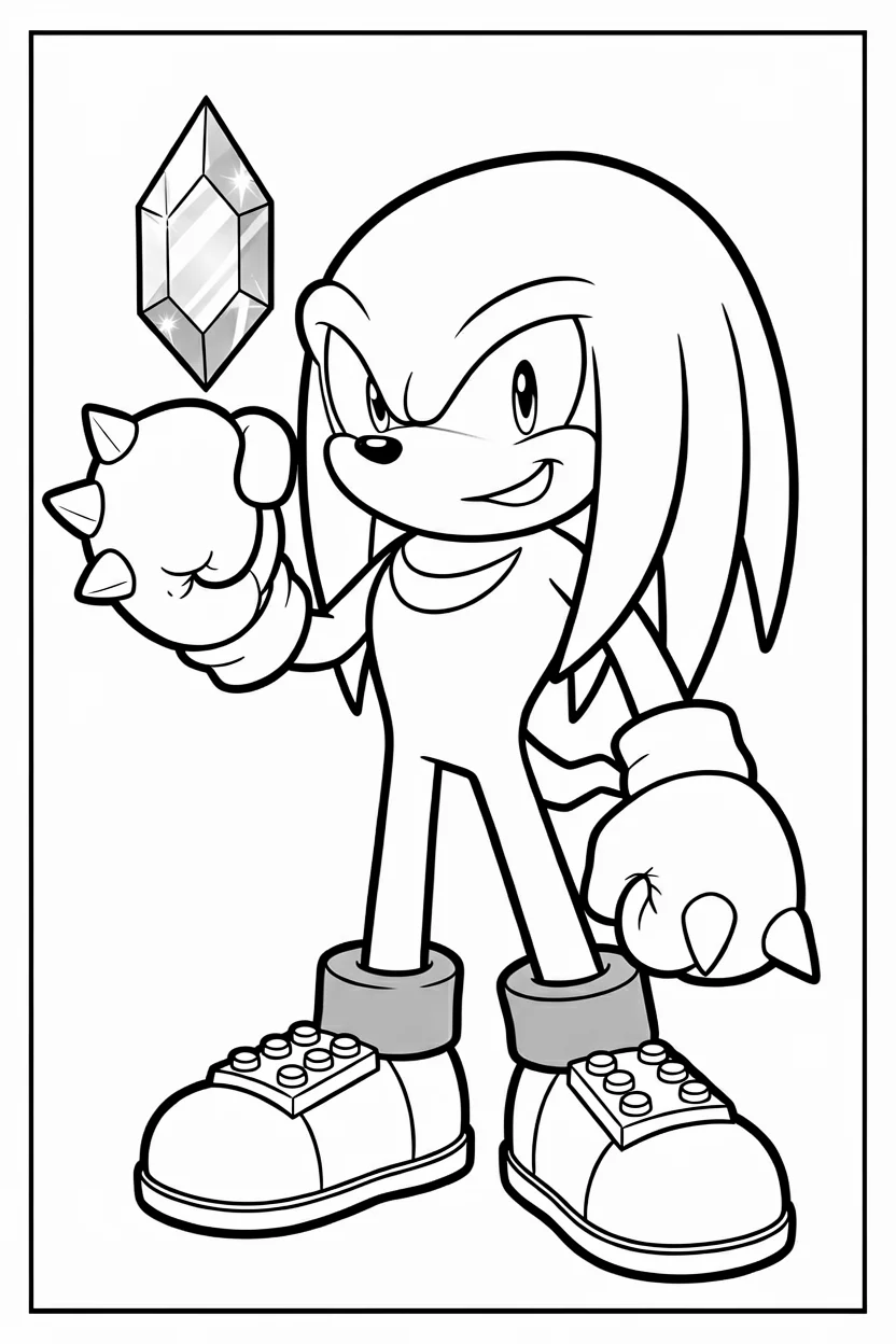 Desenhos do Knuckles para Imprimir e Colorir