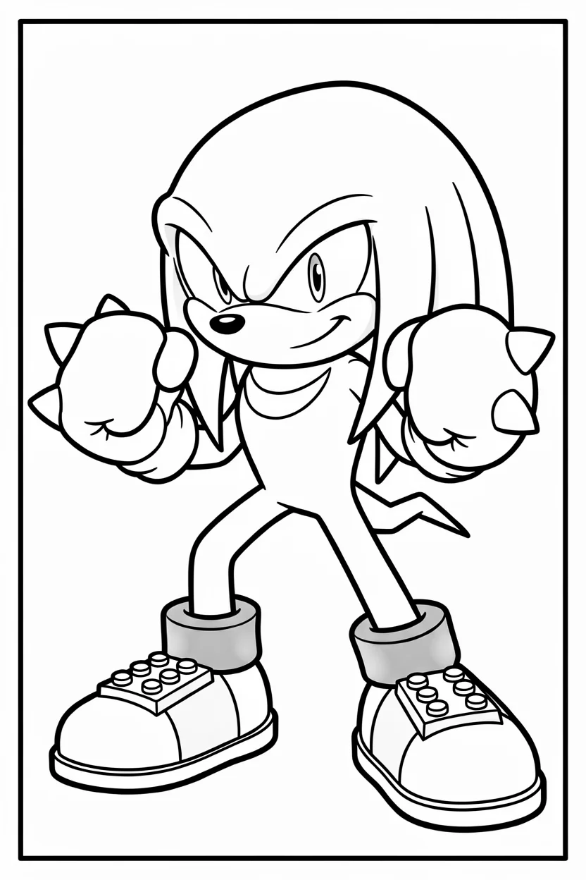 Desenhos do Knuckles para Imprimir e Colorir