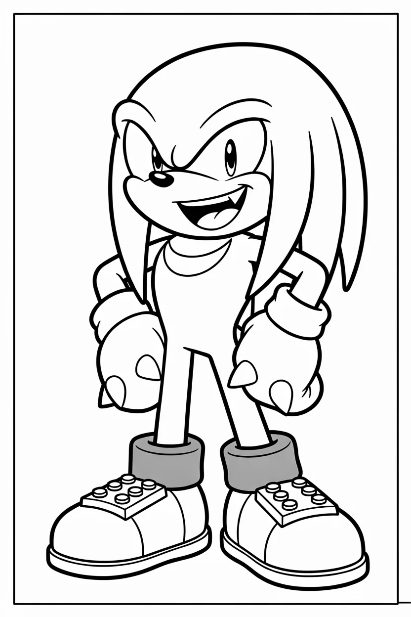 Desenhos do Knuckles para Imprimir e Colorir