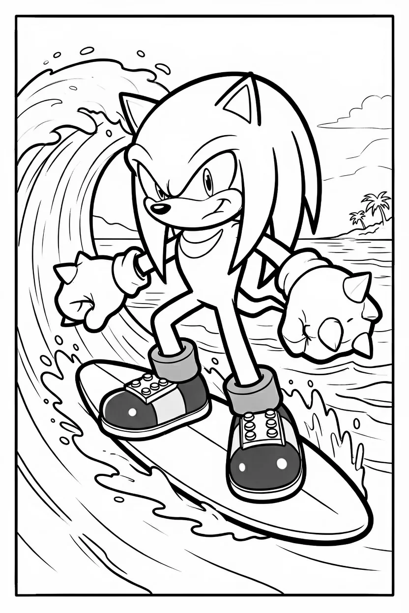 Desenhos do Knuckles para Imprimir e Colorir