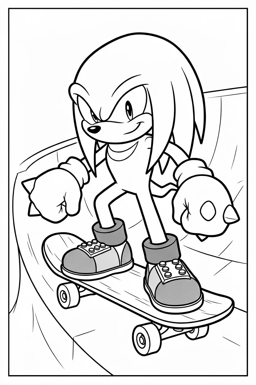 Desenhos do Knuckles para Imprimir e Colorir
