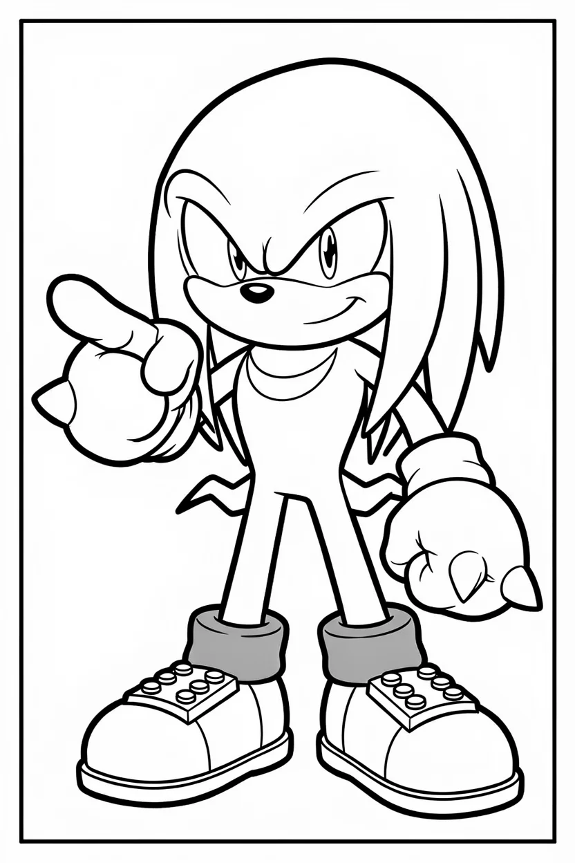 Desenhos do Knuckles para Imprimir e Colorir