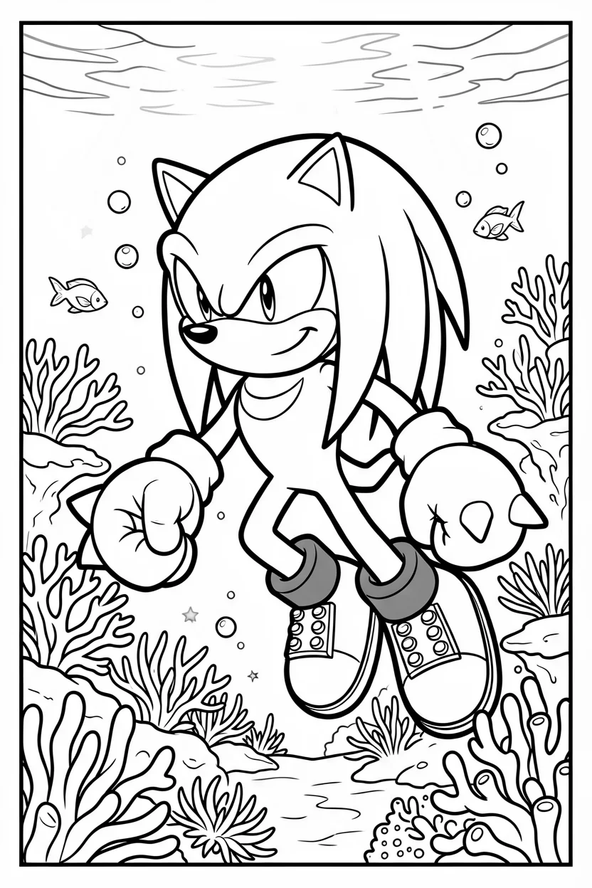 Desenhos do Knuckles para Imprimir e Colorir
