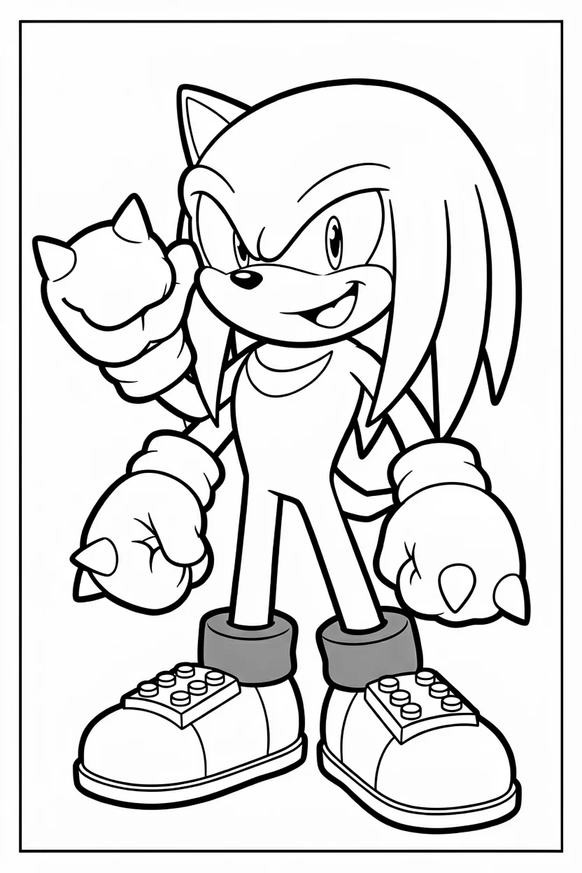 Desenhos do Knuckles para Imprimir e Colorir