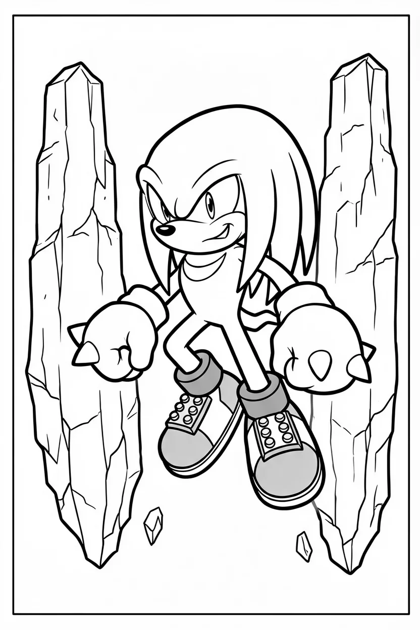 Desenhos do Knuckles para Imprimir e Colorir