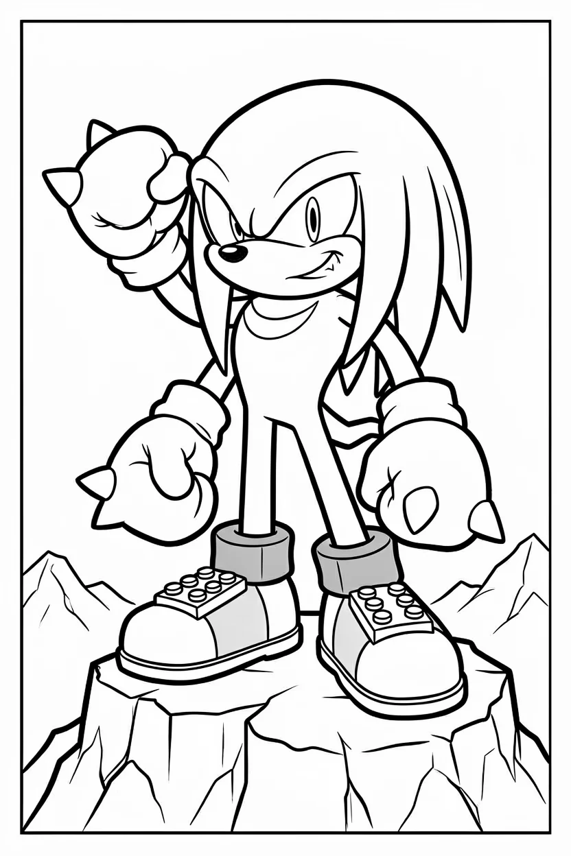 Desenhos do Knuckles para Imprimir e Colorir