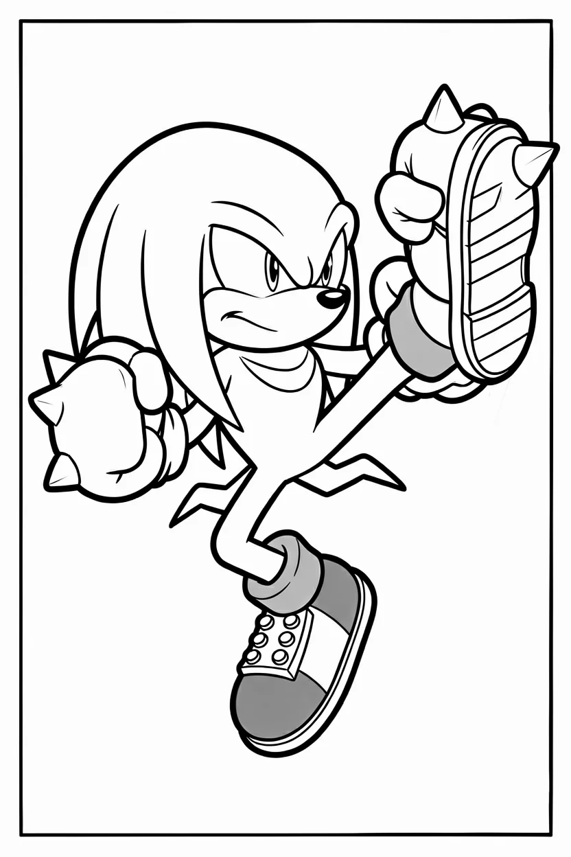 Desenhos do Knuckles para Imprimir e Colorir