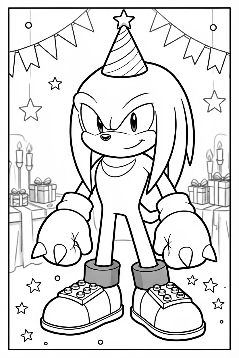 Desenhos do Knuckles para Imprimir e Colorir