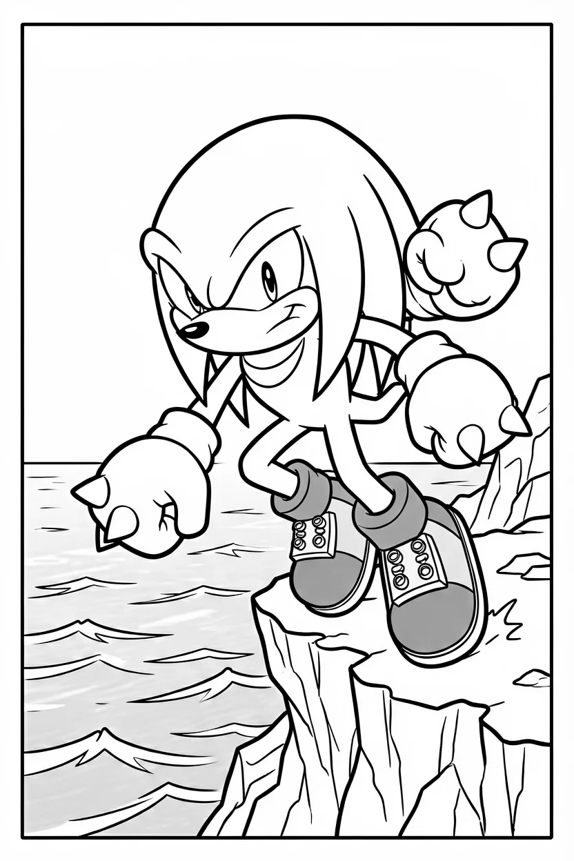 Desenhos do Knuckles para Imprimir e Colorir