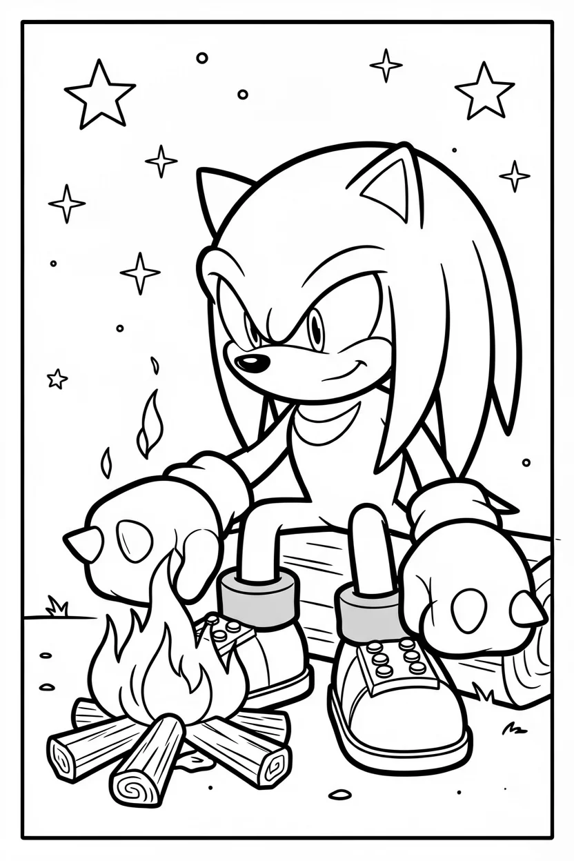 Desenhos do Knuckles para Imprimir e Colorir