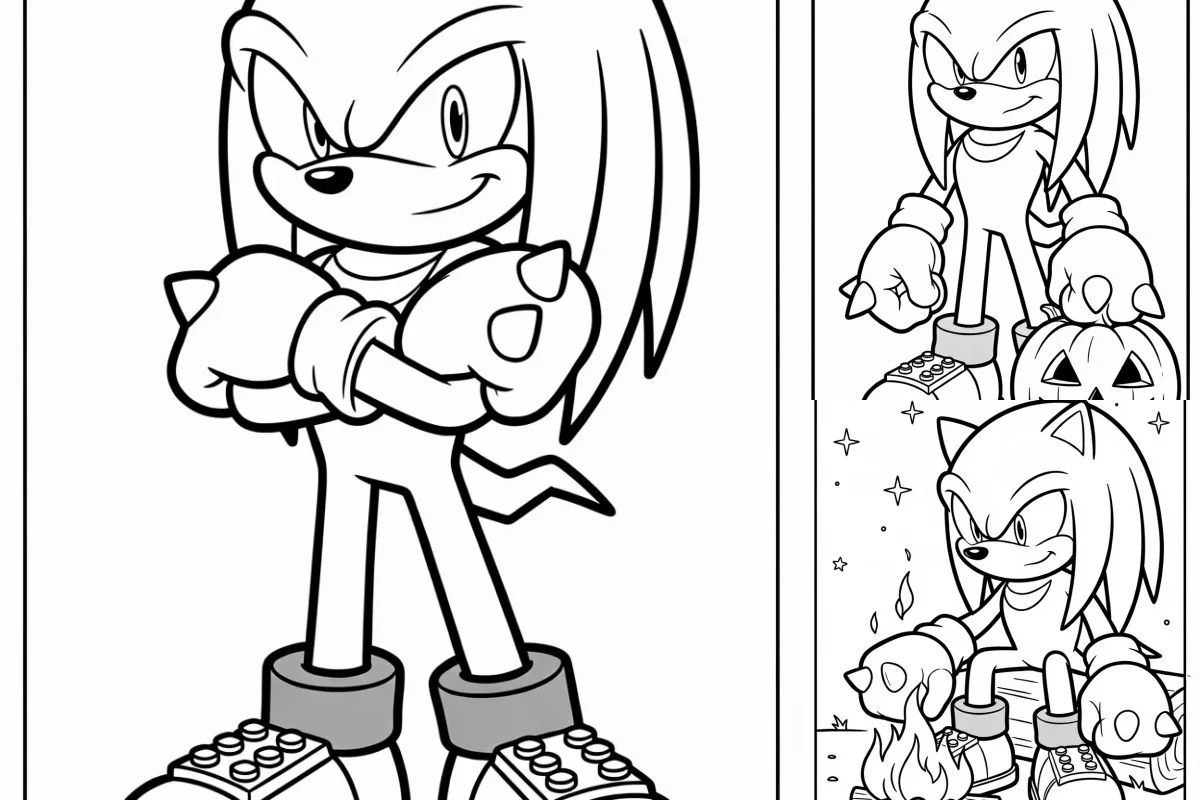 Desenhos do Knuckles para Imprimir e Colorir