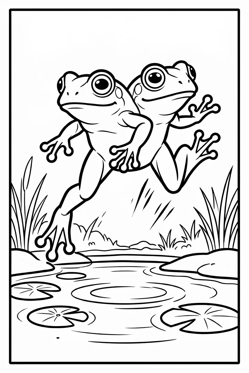 Desenhos do Sapo para Imprimir e Colorir