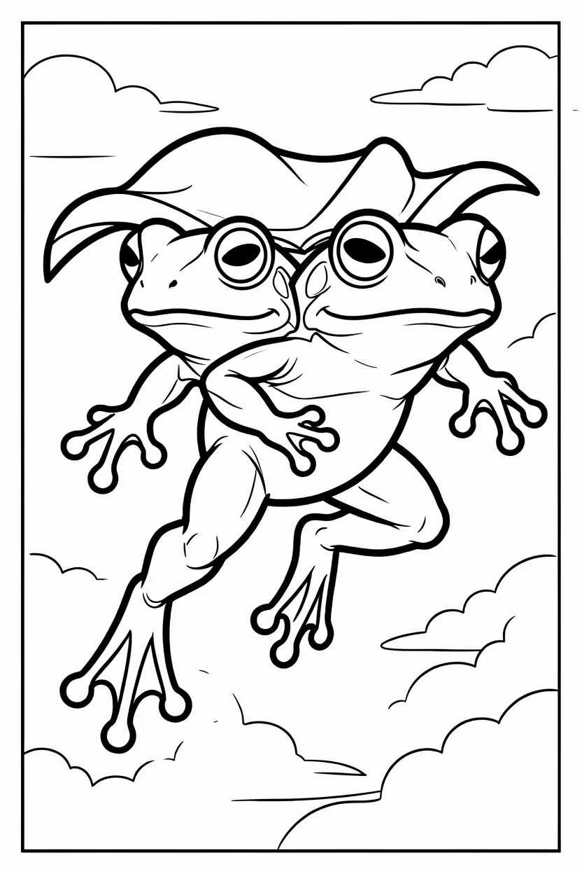 Desenhos do Sapo para Imprimir e Colorir