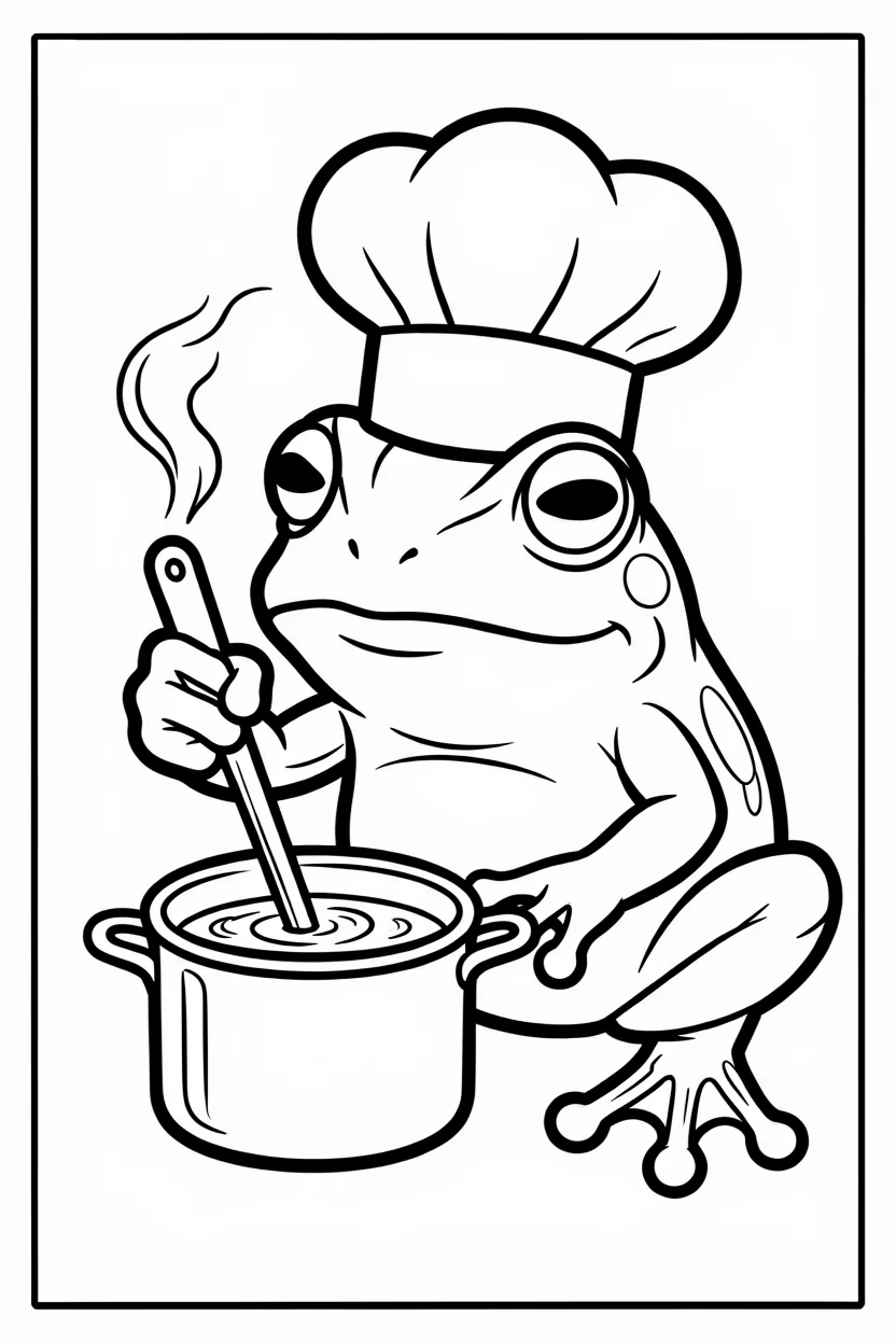 Desenhos do Sapo para Imprimir e Colorir