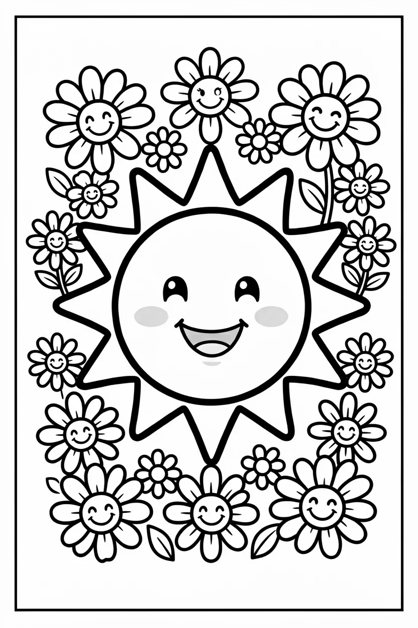 Desenhos do Sol para Imprimir e Colorir