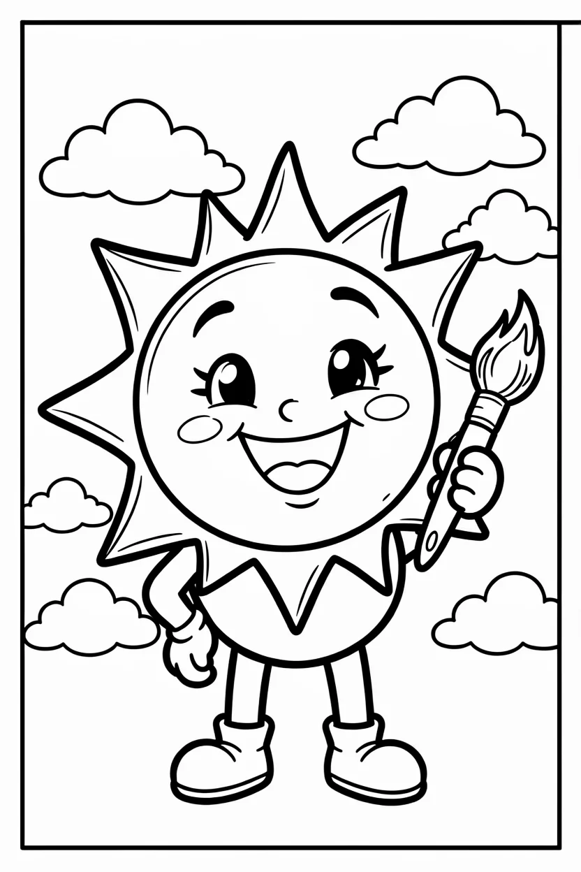 Desenhos do Sol para Imprimir e Colorir