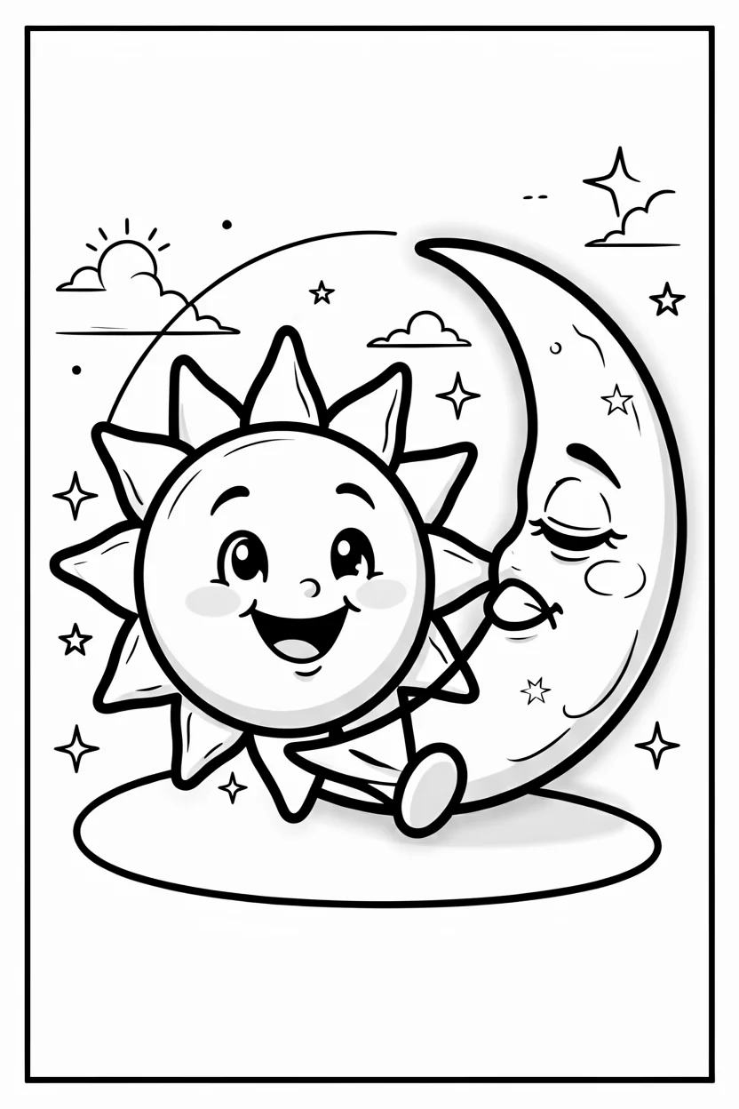 Desenhos do Sol para Imprimir e Colorir
