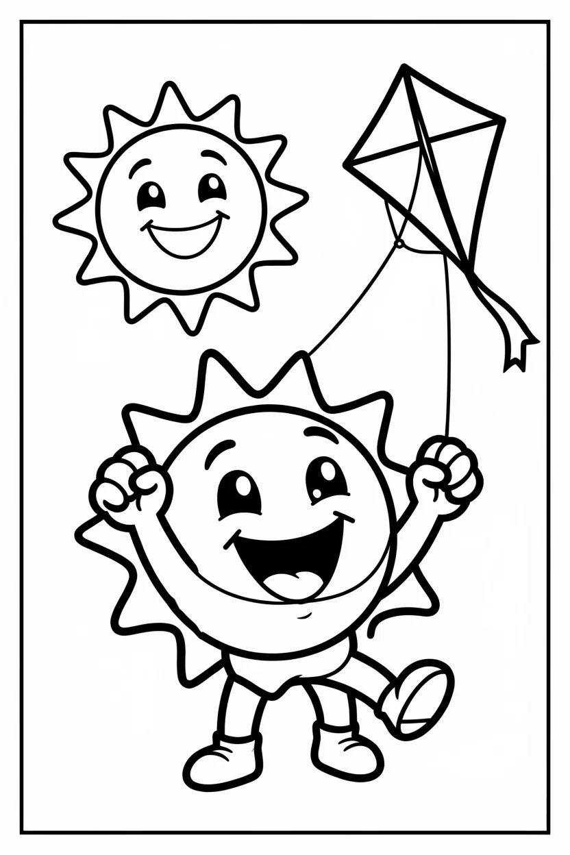 Desenhos do Sol para Imprimir e Colorir