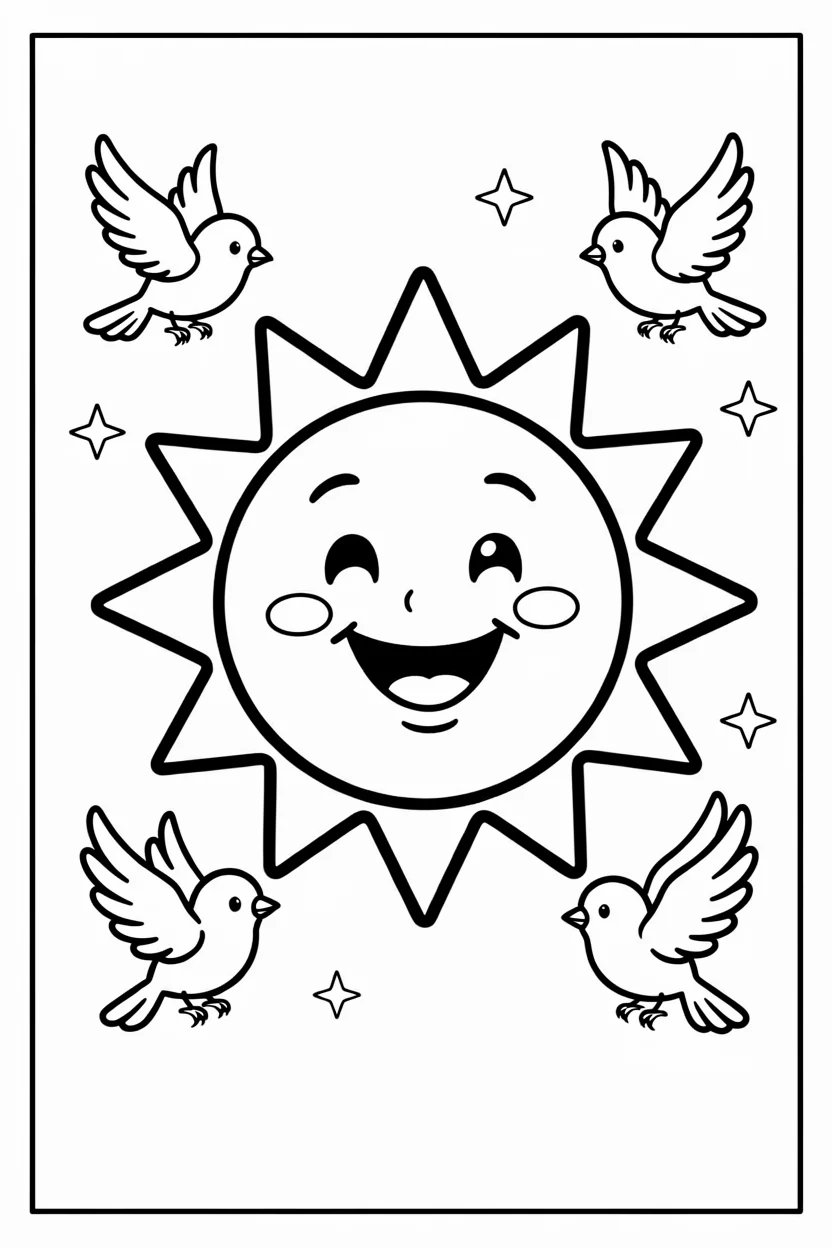 Desenhos do Sol para Imprimir e Colorir